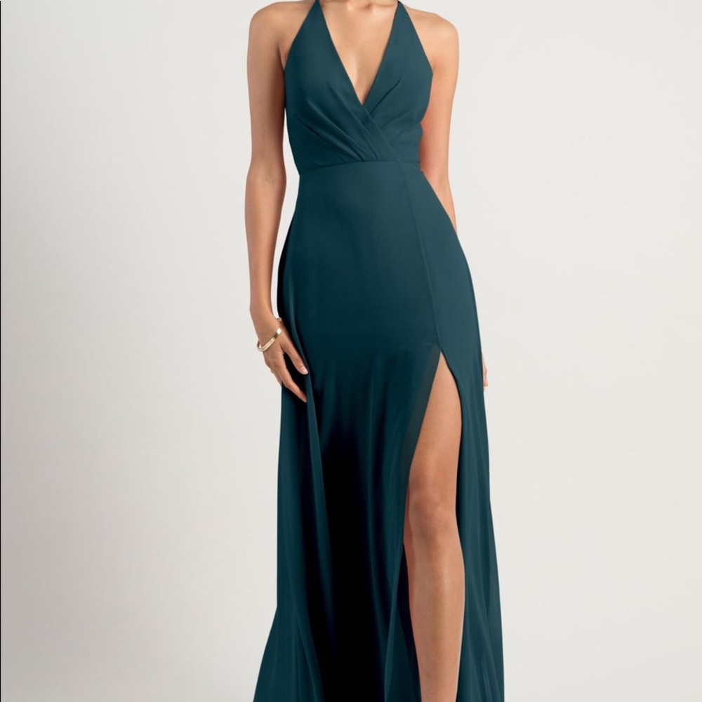 Jenny Yoo Bridesmaids Dress — Size 0 — Style: Bryce — Color: Caspian Sea